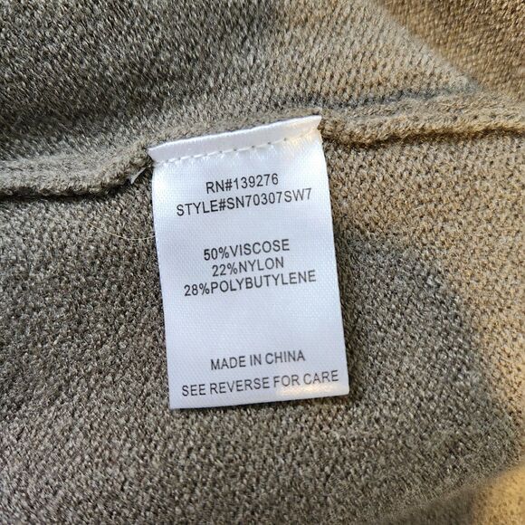 Les Serein Women's Petunia Cardigan Olive Ribbed Open Front Size Large Relaxed - Picture 6 of 7